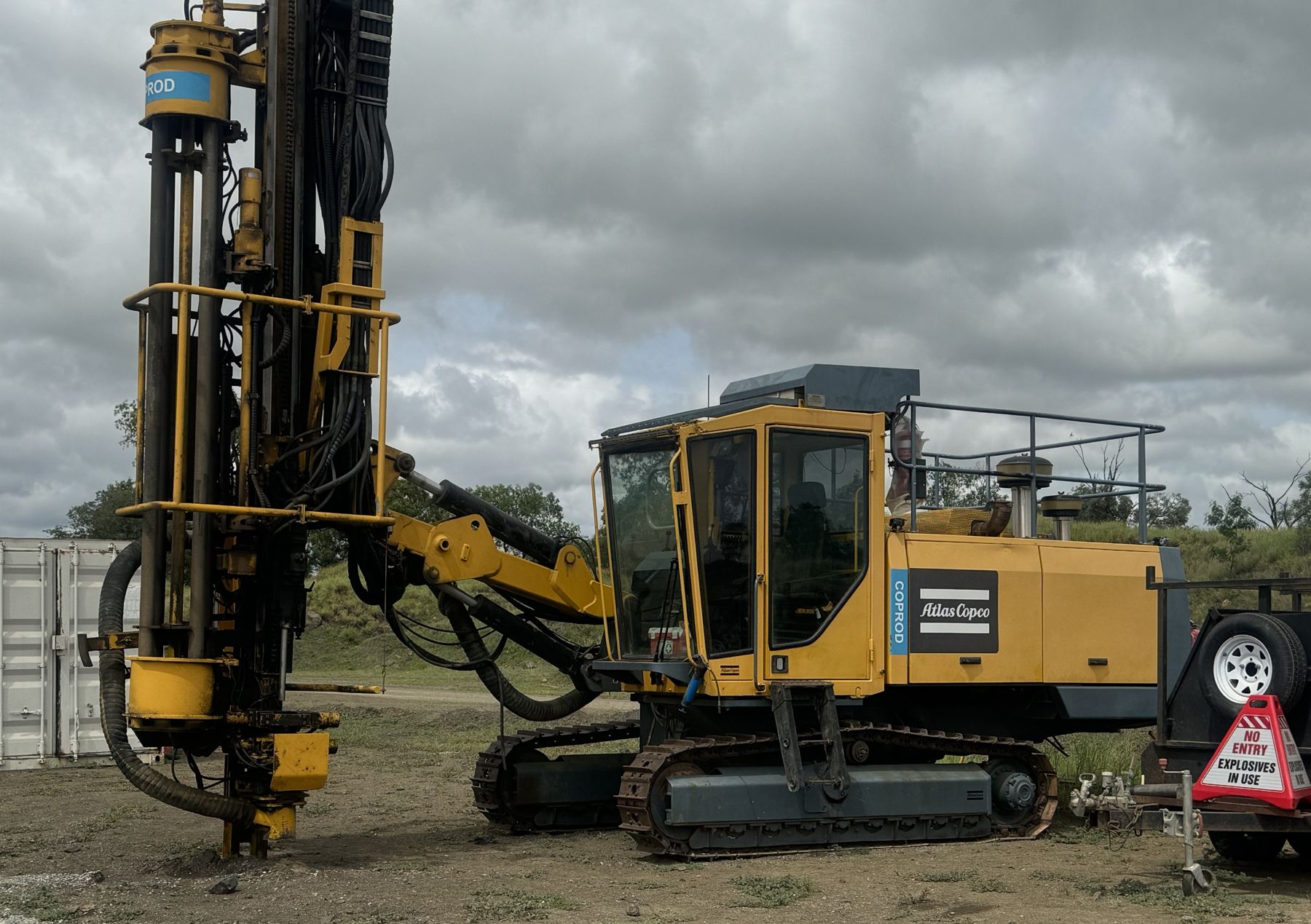Rhinoroc drill rig set up on site